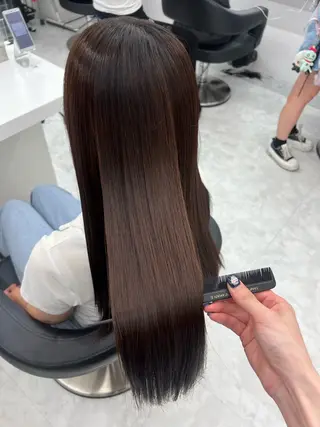 ロング カラー 💖似合わせカラー レイヤー💖縮毛矯正のヘアスタイル