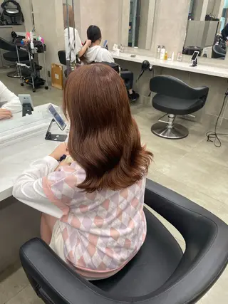 セミロング カラー ヘアアレンジ 💗横浜美容室 💗HARUNAのヘアスタイル
