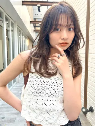 セミロング カラー ヘアアレンジ 髪質改善/縮毛矯正 鈴木裕介のヘアスタイル