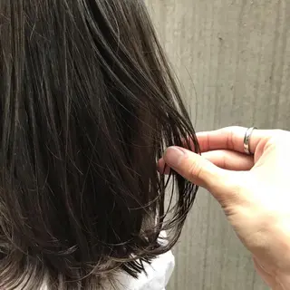 ミディアム カラー パーマ ヘアアレンジ 松田 亮葉のヘアスタイル