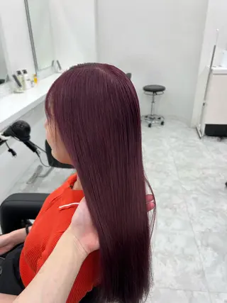 ロング カラー 💖似合わせカラー レイヤー💖縮毛矯正のヘアスタイル