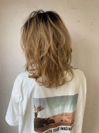 ミディアム パーマ タカハシ ショウタのヘアスタイル