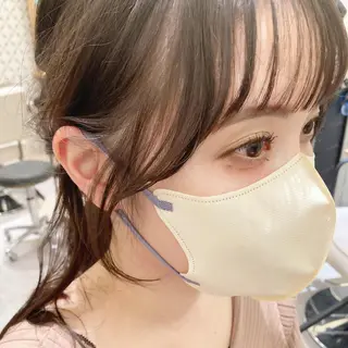 セミロング カラー 横浜似合わせ顔まわり カット／長谷川のヘアスタイル