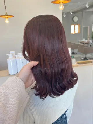 セミロング カラー 真弓 理沙/艶カラーのヘアスタイル