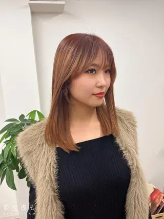 セミロング カラー ヘアアレンジ HIROKO / 透明感暖色カラー🎀のヘアスタイル