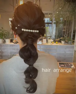 ロング カラー パーマ ヘアアレンジ maho🤍透明感 カラー/顔周りcutのヘアスタイル