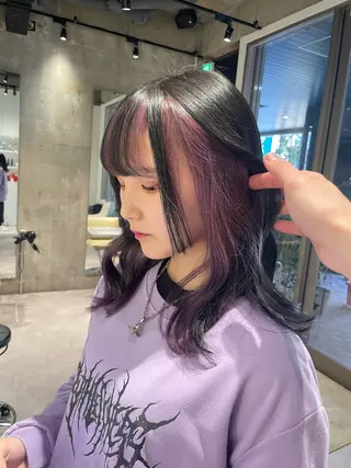 セミロング カラー 無料ショートモデル 募集中❗️秋山ひらいのヘアスタイル