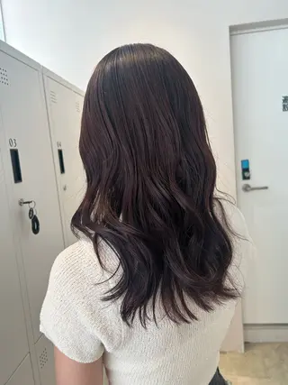 ミディアム カラー ピンク/ベージュ /似合わせ/田島百華のヘアスタイル