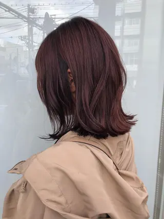 ミディアム カラー ウルフカット ハッシュカット/七海のヘアスタイル