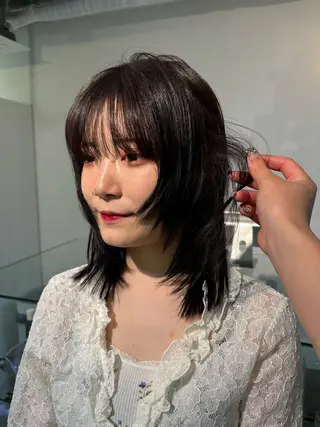 ミディアム カラー sakura🌸 レイヤー/韓国ヘアのヘアスタイル