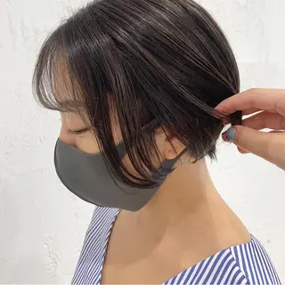ショート カラー ヘアアレンジ 🫧透明感カラー/ ボブ/小笠原汐海🪽のヘアスタイル