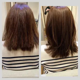 セミロング パーマ 佐藤 沙也輝のヘアスタイル