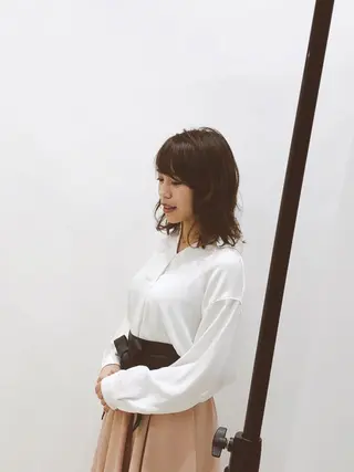 ミディアム 髪質改善イノアカラー 富澤ショウタのヘアスタイル