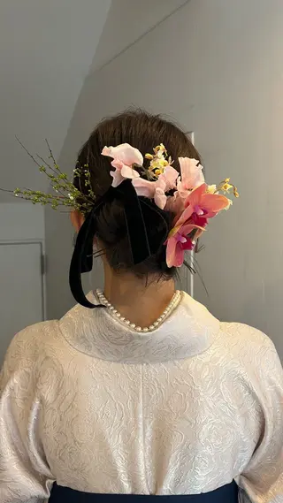 ミディアム ヘアアレンジ 心斎橋/レイヤー/ ブリーチ/モエのヘアスタイル