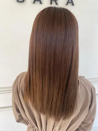 セミロング カラー SARA古賀店 かすみ🐬🩵のヘアスタイル