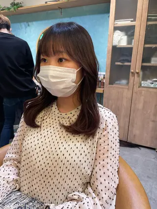 セミロング 縮毛矯正 髪質改善 韓国風レイヤー 吉田のヘアスタイル
