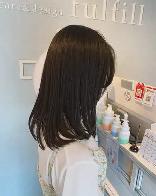 ミディアム こだわり艶カラー ♡chisato♡のヘアスタイル
