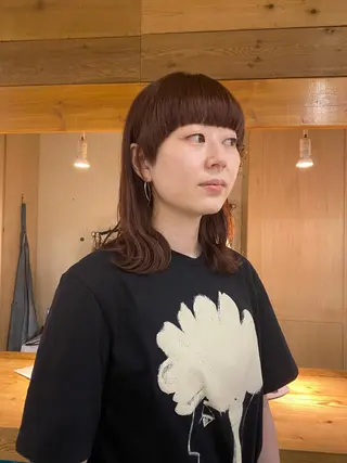 ミディアム カラー 竹内 柚子のヘアスタイル