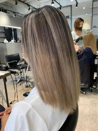 セミロング カラー 園田 将士のヘアスタイル