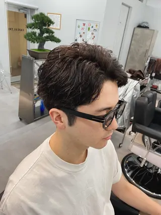ショート パーマ ヘアアレンジ メンズ フェードモデル限定 🔥高円寺Maiのヘアスタイル