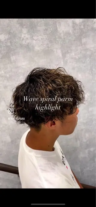 ショート カラー メンズ YUTA短髪特化 フェザーパーマのヘアスタイル