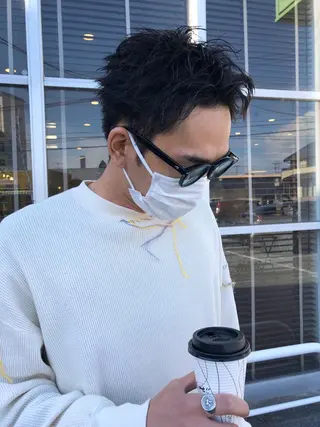 ショート カラー パーマ メンズ ❣️倉敷❣️美髪 カラー能登一成のヘアスタイル