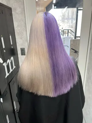 セミロング カラー 【美髪ハイトーン】 髪質改善/大和🎀のヘアスタイル