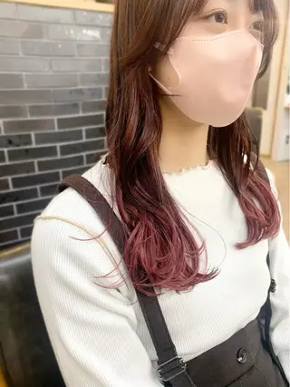 ミディアム カラー パーマ ヘアアレンジ メンズ キッズ ネイル マツエク・マツパ アイブロウ レイヤーカット 🌿透け感カラーのヘアスタイル