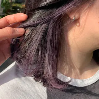 ミディアム カラー SUZUNO🤎ボブ レイヤー🫧顔周りのヘアスタイル