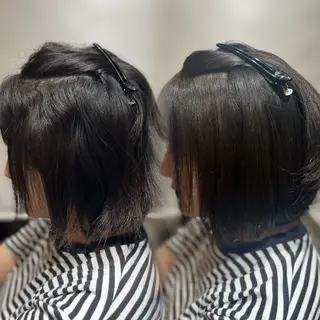 ミディアム 塩川ももこ/ 自然な縮毛矯正のヘアスタイル