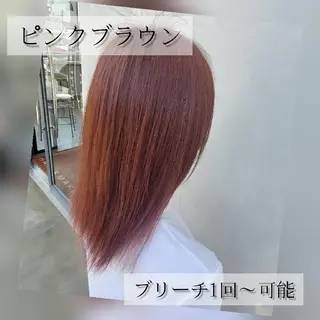 セミロング カラー ブリーチカラー/ 美髪矯正/佐伯 駿のヘアスタイル