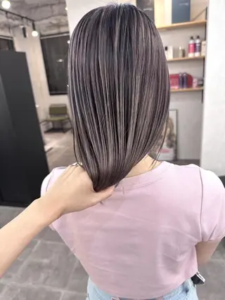 ロング ヘアアレンジ カラー ハイトーン カラーのヘアスタイル