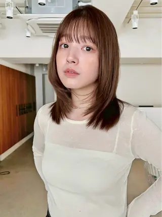 ミディアム お悩み解決縮毛矯正 レイヤー達人柴崎大樹のヘアスタイル