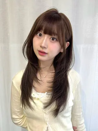 セミロング カラー 🎀taro ブリーチなしカラーのヘアスタイル