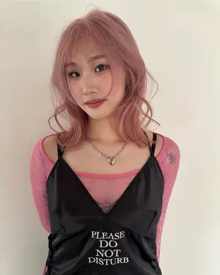 セミロング カラー ヘアアレンジ 縮毛矯正履歴からの ブリーチ /mamiのヘアスタイル