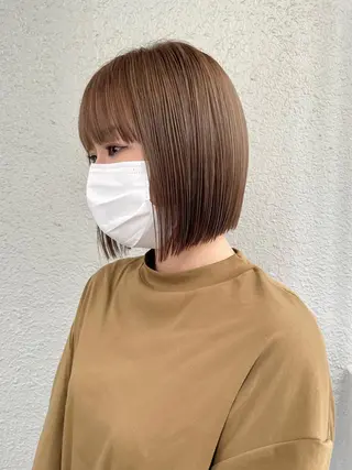 ミディアム カラー ボブ/縮毛矯正 🌟梅田盛一🌟のヘアスタイル