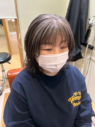セミロング カラー 久木原 ゆりのヘアスタイル