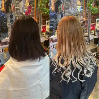 ロング カラー ヘアアレンジ 🌈派手髪エクステ ブレイズ🌈ひろとのヘアスタイル