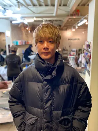 ショート カラー メンズ HIKARIS 相川所属・ウチダ ユウヤのヘアスタイル
