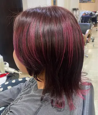 ミディアム カラー ヘアアレンジ 烏山 達也のヘアスタイル