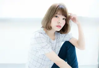 ミディアム セミロング カラー 内藤 達也のヘアスタイル