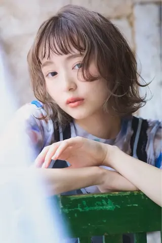 ミディアム カラー パーマ ズミ/レイヤー🦖艶 カラー/Wカラーのヘアスタイル