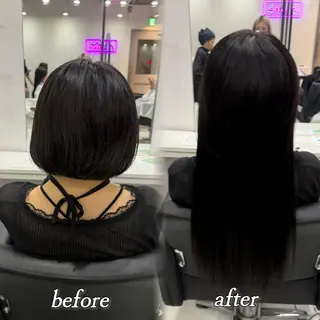 ミディアム 🦋REISA🦋 エクステ×ハイトーンのヘアスタイル