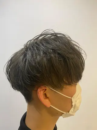 ショート カラー メンズ 三ノ宮フェザーパーマ 10月再開予定のヘアスタイル