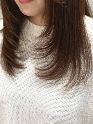 セミロング カラー ヘアアレンジ 赤み消しカラー/ レイヤー/柳澤優名のヘアスタイル