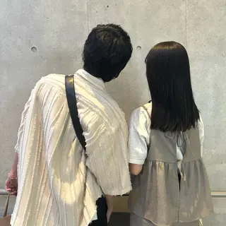 セミロング カラー メンズ 透明感カラー/ 艶髪縮毛矯正/しほのヘアスタイル