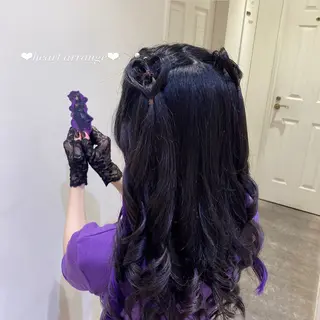 ヘアアレンジ エクステ🎀 暖色カラー🎀amiのヘアスタイル