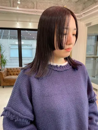 ミディアム カラー パーマ 💖美髪矯正💖 辻未侑のヘアスタイル