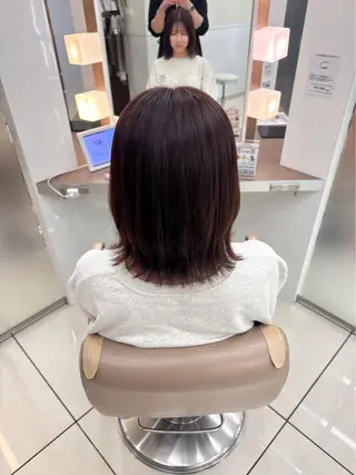 セミロング カラー メンズ特化シャドウパ ーマラウンドマッシュのヘアスタイル