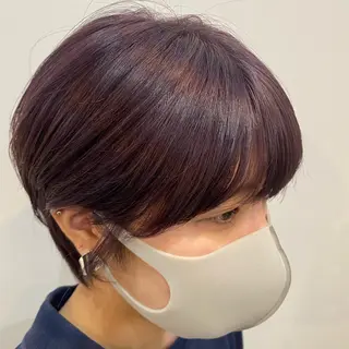 ショート カラー あやめ【顔まわり/レ イヤー/柔らかカラ】のヘアスタイル